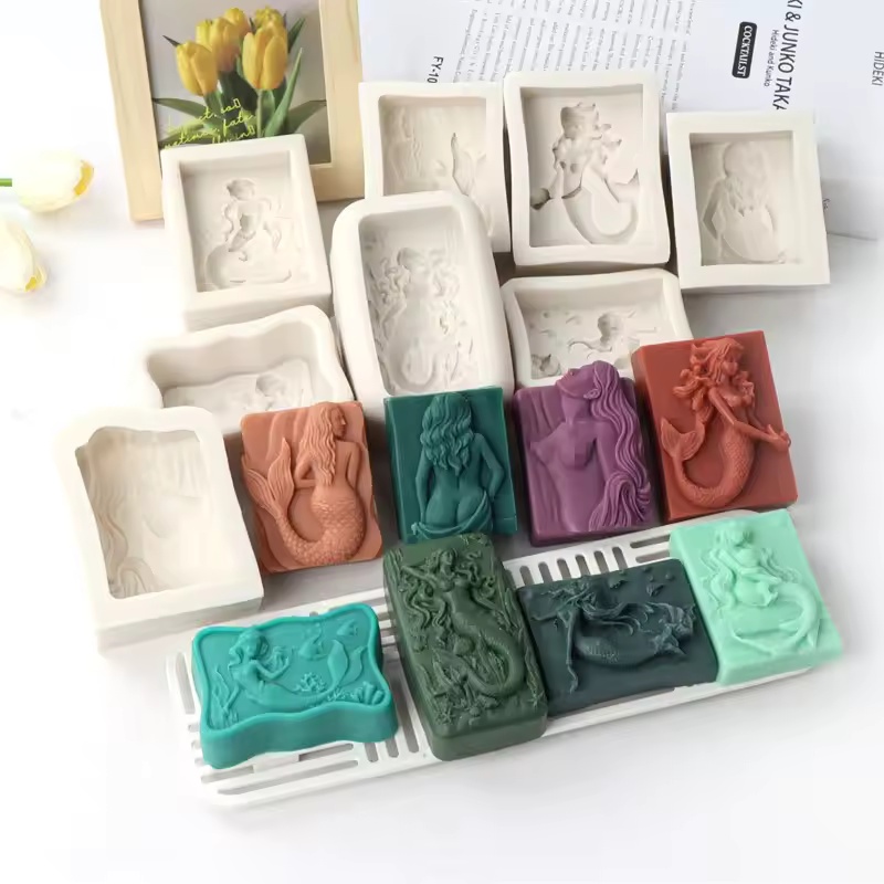 Soap Making Business - قالب شمع مستطيل الشكل بتصميم حورية